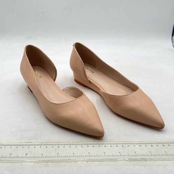 Wansseny Nude Pointed Toe D'Orsay Comfy Insole Slip on Daily Commuting Shoes - Picture 4 of 8